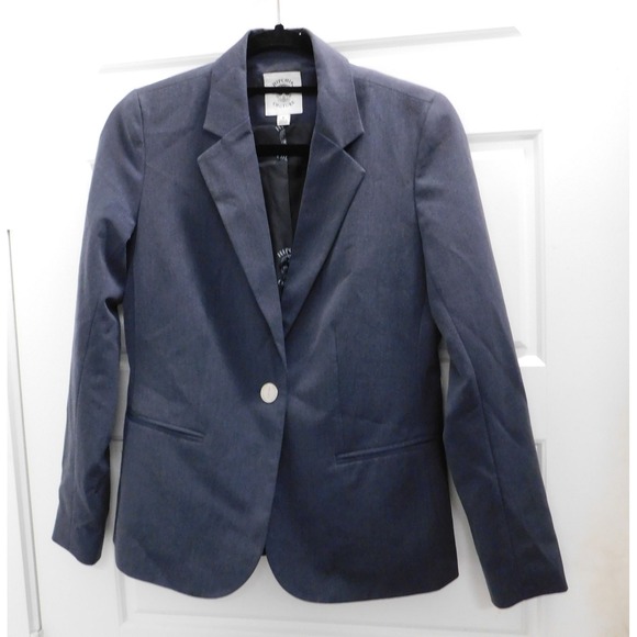 Hipchik Couture Gray Blazer Multicolor Rhinestone Butterfly Women's Jacket sz 4 - Picture 2 of 6